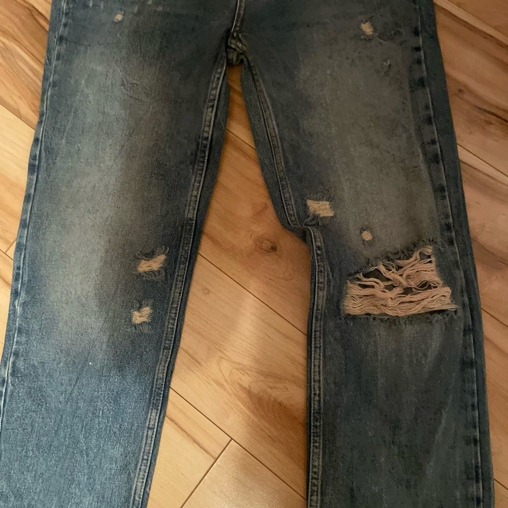 New Free People women’s High Rise straight leg distresses jeans size 26 - Picture 9 of 11